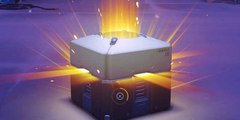 A loot box from a popular video game.