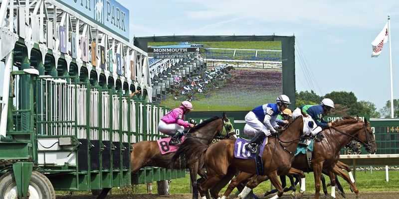 Jockeys racing on their horses