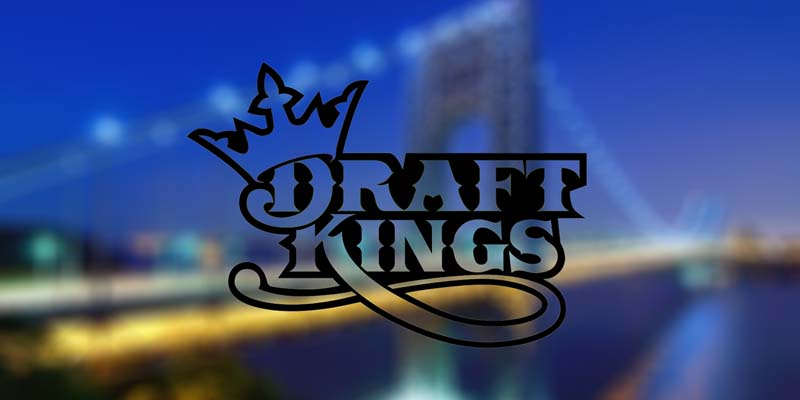 DraftKings' logo against New Jersey's bridge