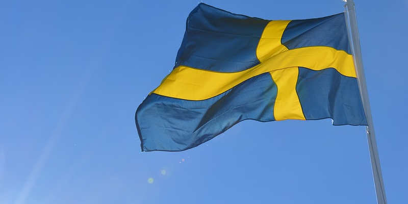 Sweden's national flag flying.
