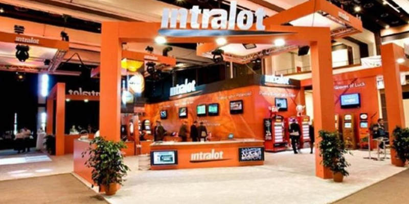 Intralot's booth at an expo.