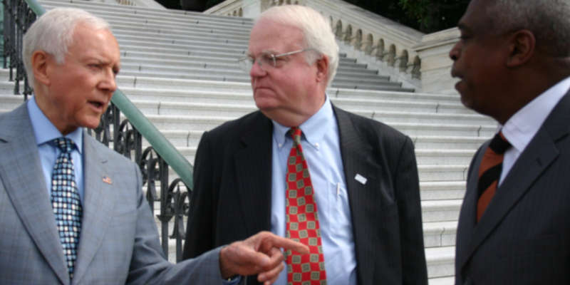 Jim Sensenbrenner speaking to senators.