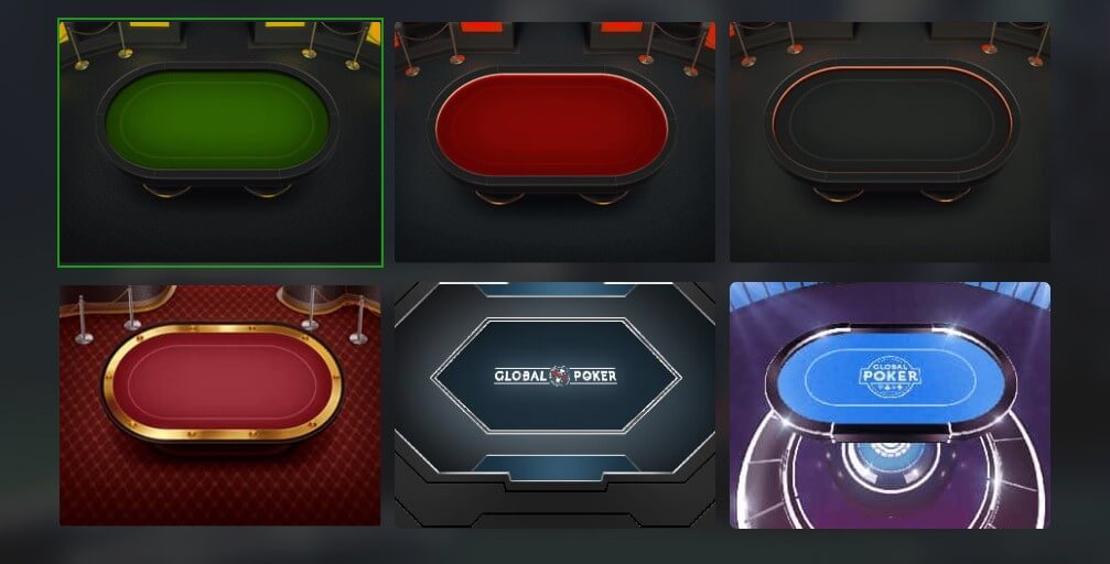 personalize your poker table Global Poker