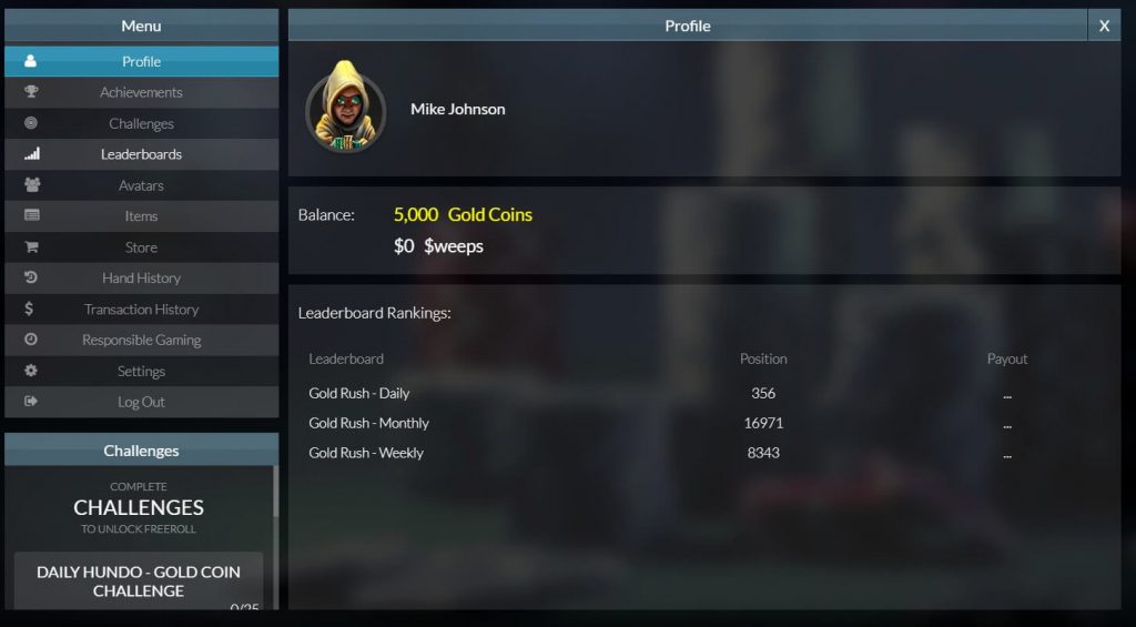 pick an avatar user interface Global Poker